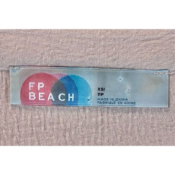 Free People FP Beach Shell Pink Kaftan Maxi Summer Beach Dress Women’s XS - Picture 6 of 11